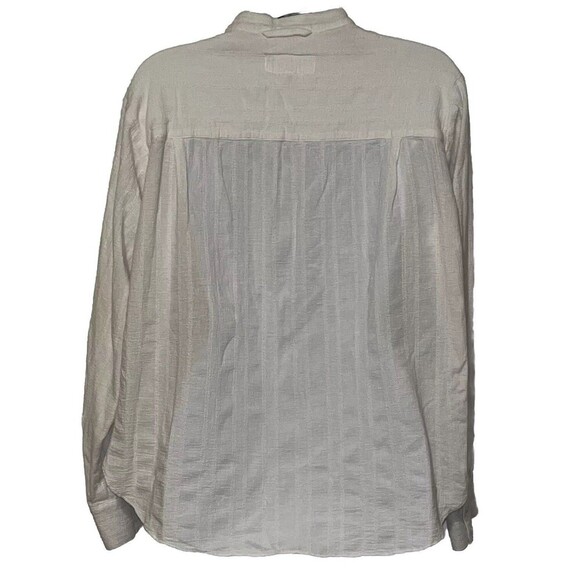 Derek Lam 10 Crosby (Small/Petite) Womens White Subtle Textured 1/4 Buttons Top - Picture 2 of 15